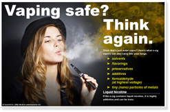 Vaping Safe? Woman with Hat Poster